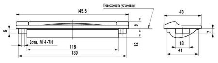 Ручка накладка FR-006 128 St светлый (1*14,5*5), FR-006 128