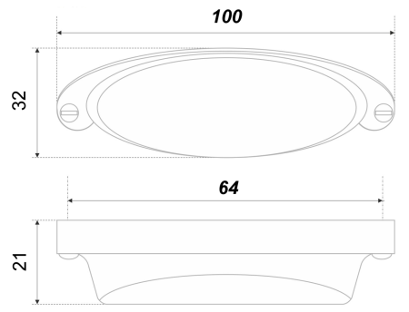 Мебельная ручка, RS444DBL.4/64
