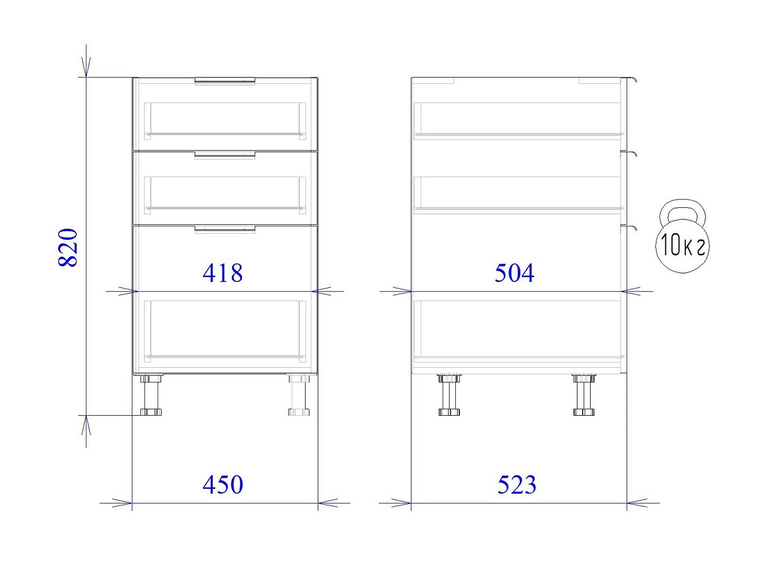 Стол с ящиками СЯ-45 (176/356), Монза (450*523*820) Экокожа Бежевый, 23117
