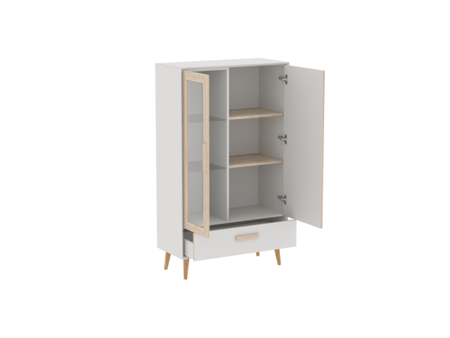 Пенал со стеклом низкий 2