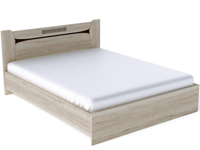 Кровать 1600 с подъемным механизмом, Мале (1658*2069*905) Дуб галифакс белый