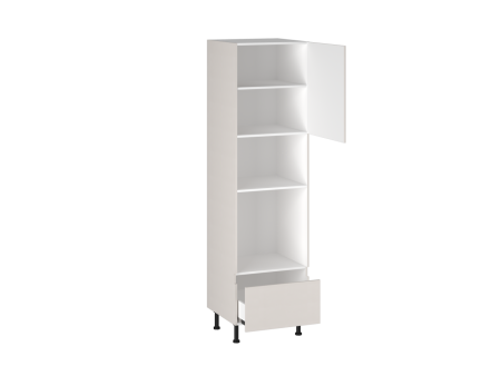 Шкаф-пенал П-1 бока МДФ, Виста (600*586*2216) Экокожа Белый, 26265