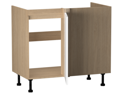 Стол под мойку угловой СМУ-100 левый, Женева (954*534*870) Дуб Палермо/Белый матовый, 22412